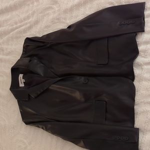 Women's Faux Leather Blazer